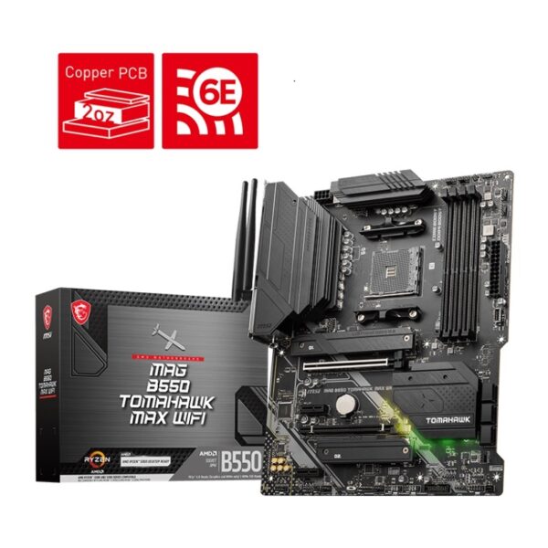 MSI MAG B550 TOMAHAWK MAX WIFI AM4 ATX MB 4xDDR4-128G  2xPCIEx16 2xPCIEx1 2xM.2