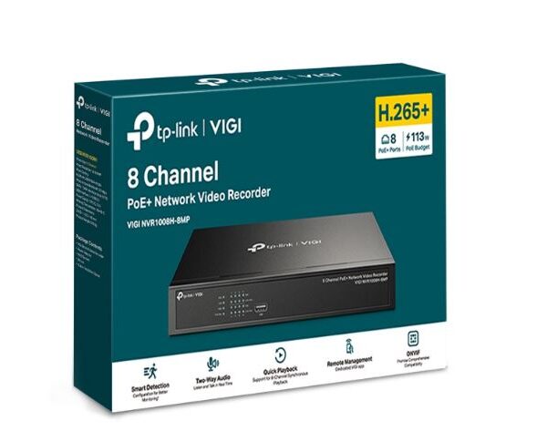 TP-Link VIGI NVR1008H-8MP 8 Channel PoE+ Network Video Recorder