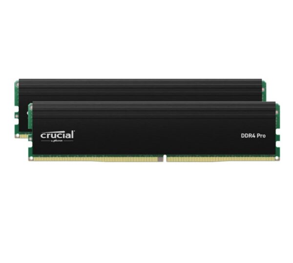 Crucial Pro 32GB (2x16GB) DDR4 UDIMM 3200MHz CL22 Black Heat Spreaders Support I