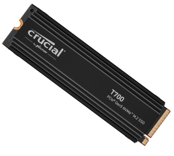 Crucial T700 1TB Gen5 NVMe SSD Heatsink - 11700/9500 MB/s R/W 600TBW 1500K IOPs