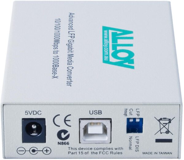 Alloy GCR2000ST 10/100/1000Base-T to Gigabit Fibre (ST) Converter with LFP via F