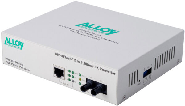 Alloy POE200ST 10/100Base-TX to 100Base-FX Multimode Fibre (ST) Converter
