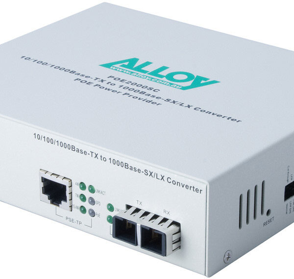 Alloy POE3000LC 10/100/1000Base-T PoE+ RJ-45 to 1000Base-SX Multimode (LC) Conve