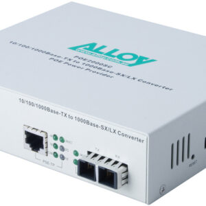 Alloy POE3000SC 10/100/1000Base-T PoE+ RJ-45 to 1000Base-SX Multimode (SC) Converter. Wavelength: 850nm. Max. range 550m