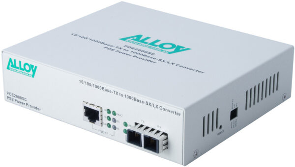 Alloy POE3000SC 10/100/1000Base-T PoE+ RJ-45 to 1000Base-SX Multimode (SC) Conve