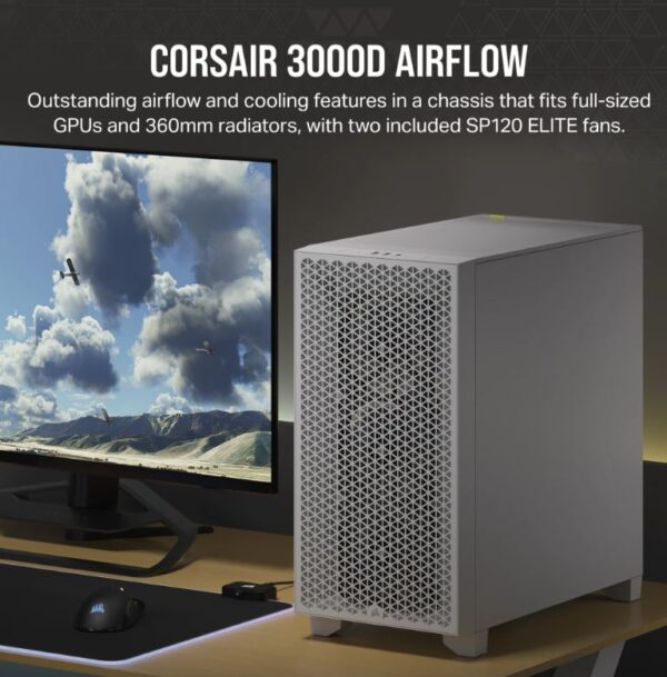 Corsair Carbide Series 3000D Solid Steel Front ATX Tempered Glass White