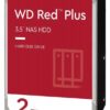 Western Digital 2TB WD Red Plus NAS Hard Drive 3.5-Inch -Transfer Rate up to 215