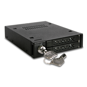 ToughArmour ICY DOCK MB992SK-B Dual Bay 2.5" SAS/SATA SSD & HDD Mobile Rack for