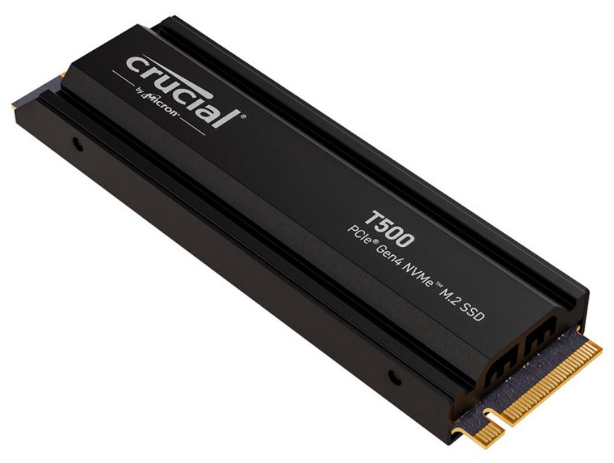 Crucial T500 1TB Gen4 NVMe SSD w Heatsink - 7300/6800 MB/s R/W 600TBW 1440K IOPs