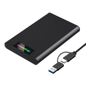 Simplecom SE239 Tool-free 2.5' SATA HDD SSD to USB-C Enclosure with RGB Lights U