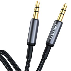 Pisen 3.5mm AUX Audio (Male to Male) Cable (2M) Black - Gold-Plated Plug