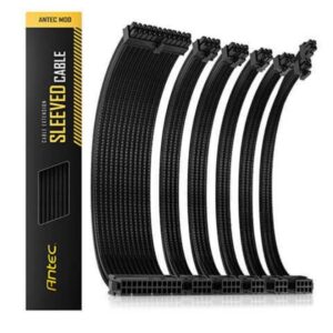 Antec Cable Kit -  Sleeved Extension Cable Kit - Black. 24PIN ATX