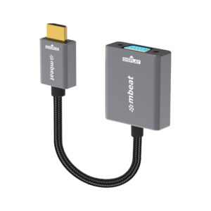 mbeat Tough Link HDMI to VGA Adapter  HDMI Support Version: 2.1  Cable Length: 1