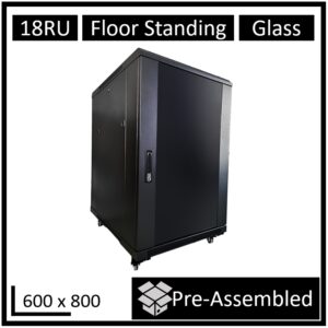 LDR Assembled 18U Server Rack Cabinet (600mm x 800mm) Glass Door