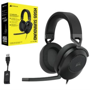 Corsair HS65 Carbon 7.1 Dolby Atoms Surround Wired Headset. All Day Comfort