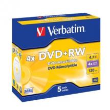 Verbatim DataLifePlus DVD+RW Jewel Case 5 Pack 4x