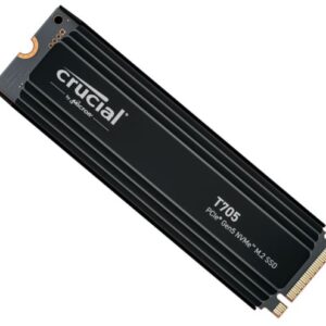 Crucial T705 1TB Gen5 NVMe SSD Heatsink - 13600/10200 MB/s R/W 600TBW 1.4M IOPs
