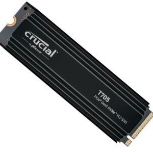 Crucial T705 2TB Gen5 NVMe SSD Heatsink - 14500/12700 MB/s R/W 1200TBW 1.5M IOPs