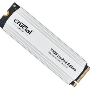 Crucial T705 2TB Gen5 NVMe SSD White Heatsink - 14500/12700 MB/s R/W 1200TBW 155