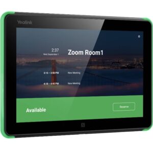 Yealink RoomPanel Plus- Black; Touch Screen Scheduler is a 10.1-inch multifuncti