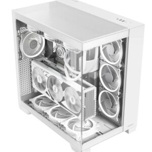 Antec C8 Aluminum White E-ATX Seamless Edge View Front and Side