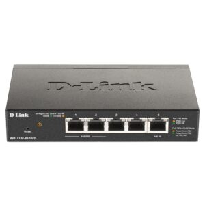 D-Link DGS-1100-05PDV2 5-Port Gigabit PoE-Powered Smart Managed Switch with 2 Po