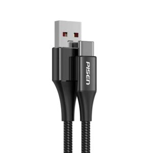 Pisen Braided USB-C to USB-A (2.0) Cable (1M) Black - 3A