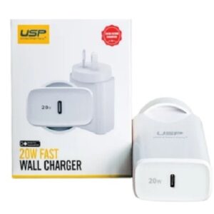 USP 20W USB-C PD Fast Wall Charger White - Extremely Compact Plug Makes It Ideal