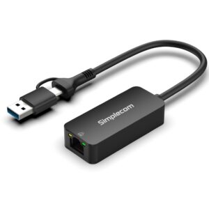 Simplecom NU405C SuperSpeed USB-C and USB-A to 2.5G Ethernet Network Adapter 2.5