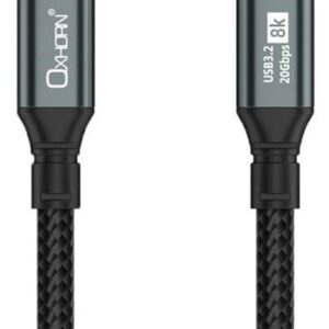 Oxhorn USB 3.2 Gen 2×2 2m USB-C to USB-C 20Gbps 8K@60Hz 20V 100W E-Marker Chip