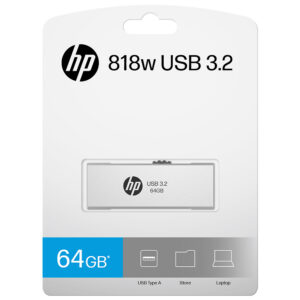 HP x818w 64GB USB 3.2 Flash Drive Silver Metal