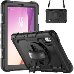 Generic Rugged Lenovo Tab M9 (9') Case + Screen Protector Black - Built-in-Kicks