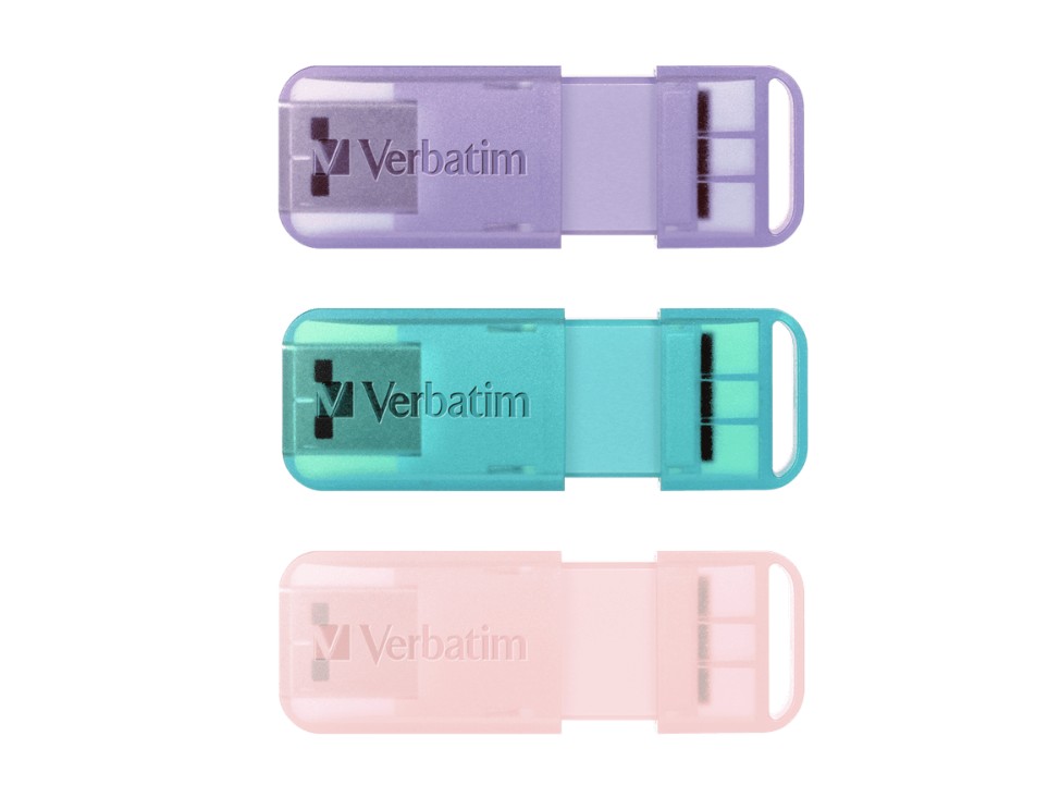 Verbatim Pop-Up 32GB USB 2.0 Triple Pack - Assorted Pastel Colours